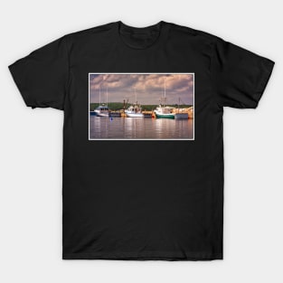 Three Fishing Boats Docked at the Wharf T-Shirt